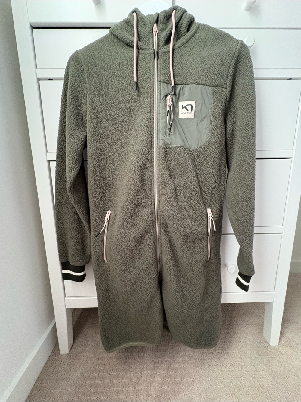 Kari Traa Women’s Olive Green Full-Zip Sherpa Hoodie